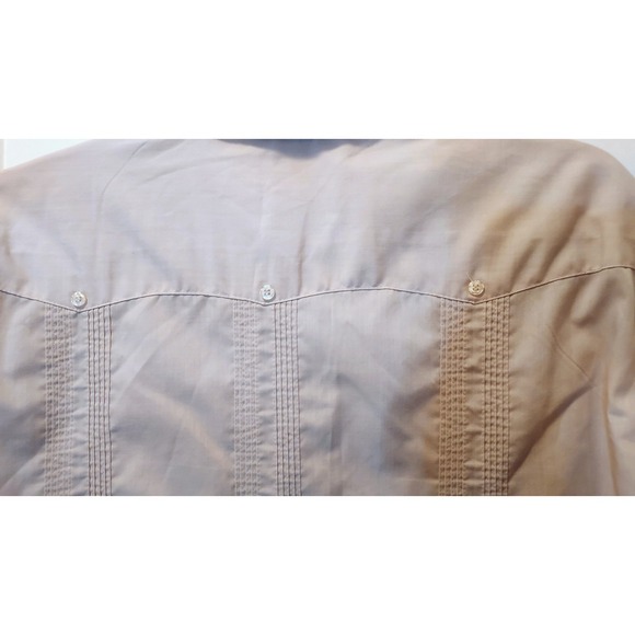 Vintage Romani Collection Guayabera Rockabilly Beige XL Bowling Shirt Mens - Picture 8 of 8